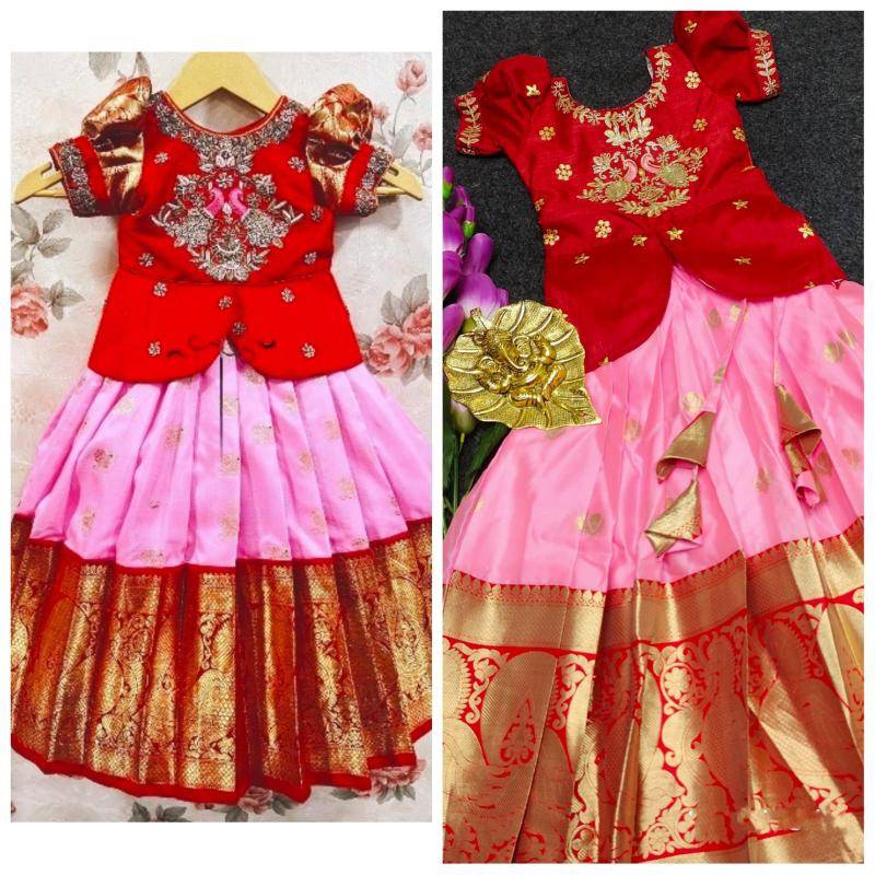 NEW LAUNCING KIDS LEHENGA CHOLI lichi silk Kids clothing manufacturer in Delhi